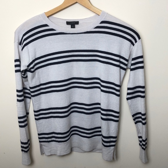 J. Crew soft merino wool striped crew neck sweater - Picture 1 of 5
